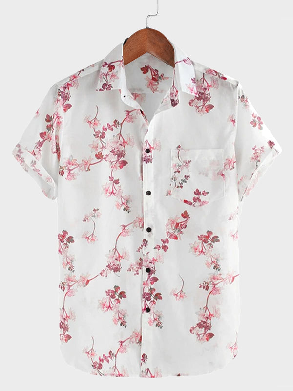 Men's Floral Print Short Sleeve Shirt