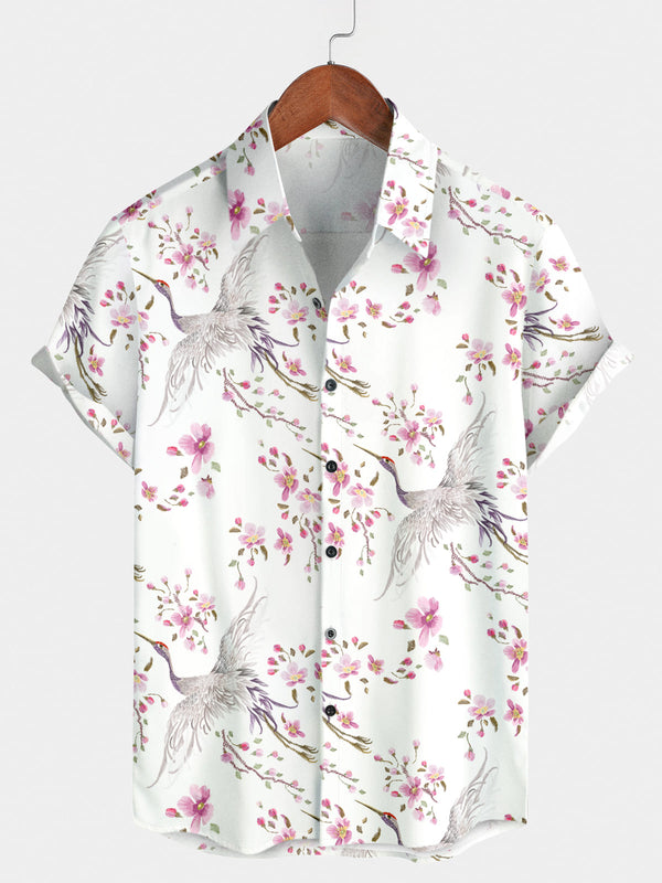 Men's Floral Print Short Sleeve Shirt