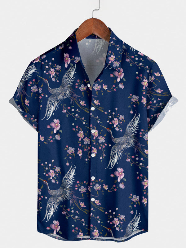 Men's Floral Print Short Sleeve Shirt