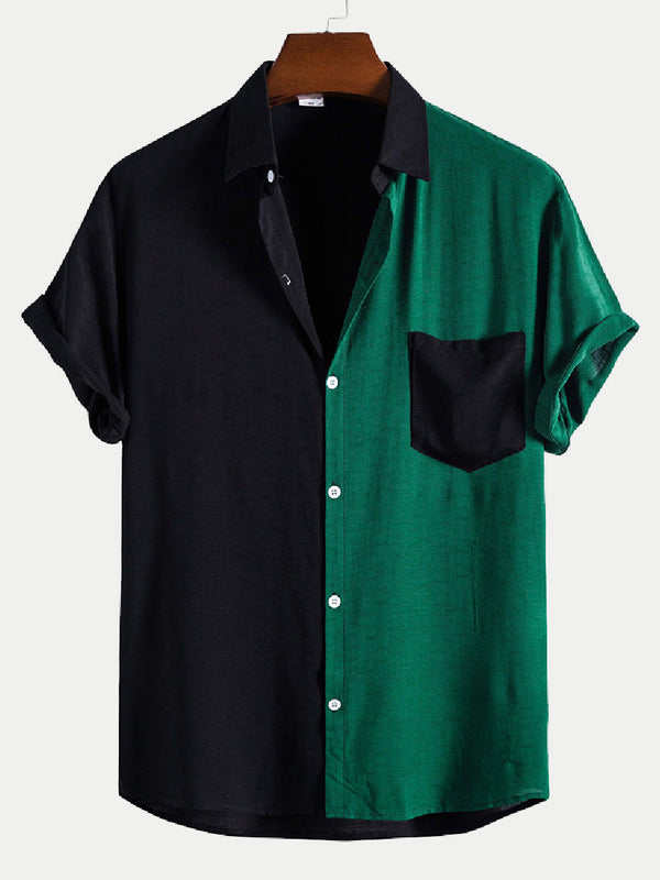 Men's Colored casual short sleeve shirt