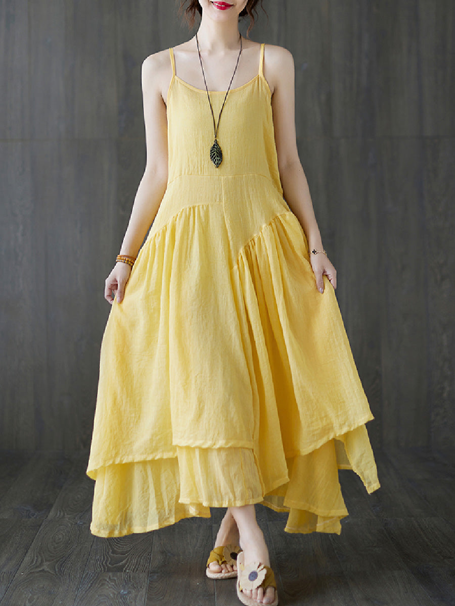 Irregular strap fresh temperament Dress