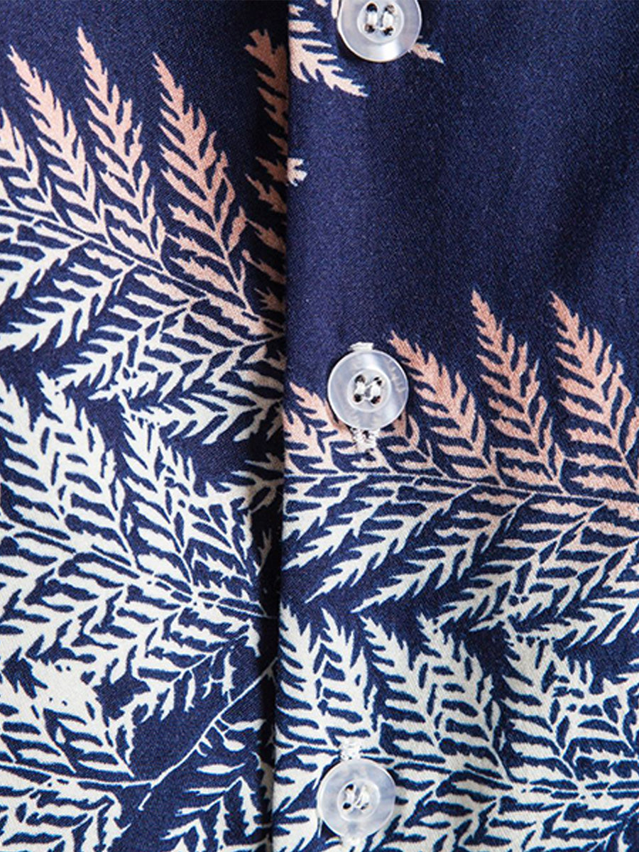 Camicia da uomo a maniche corte con stampa hawaiana