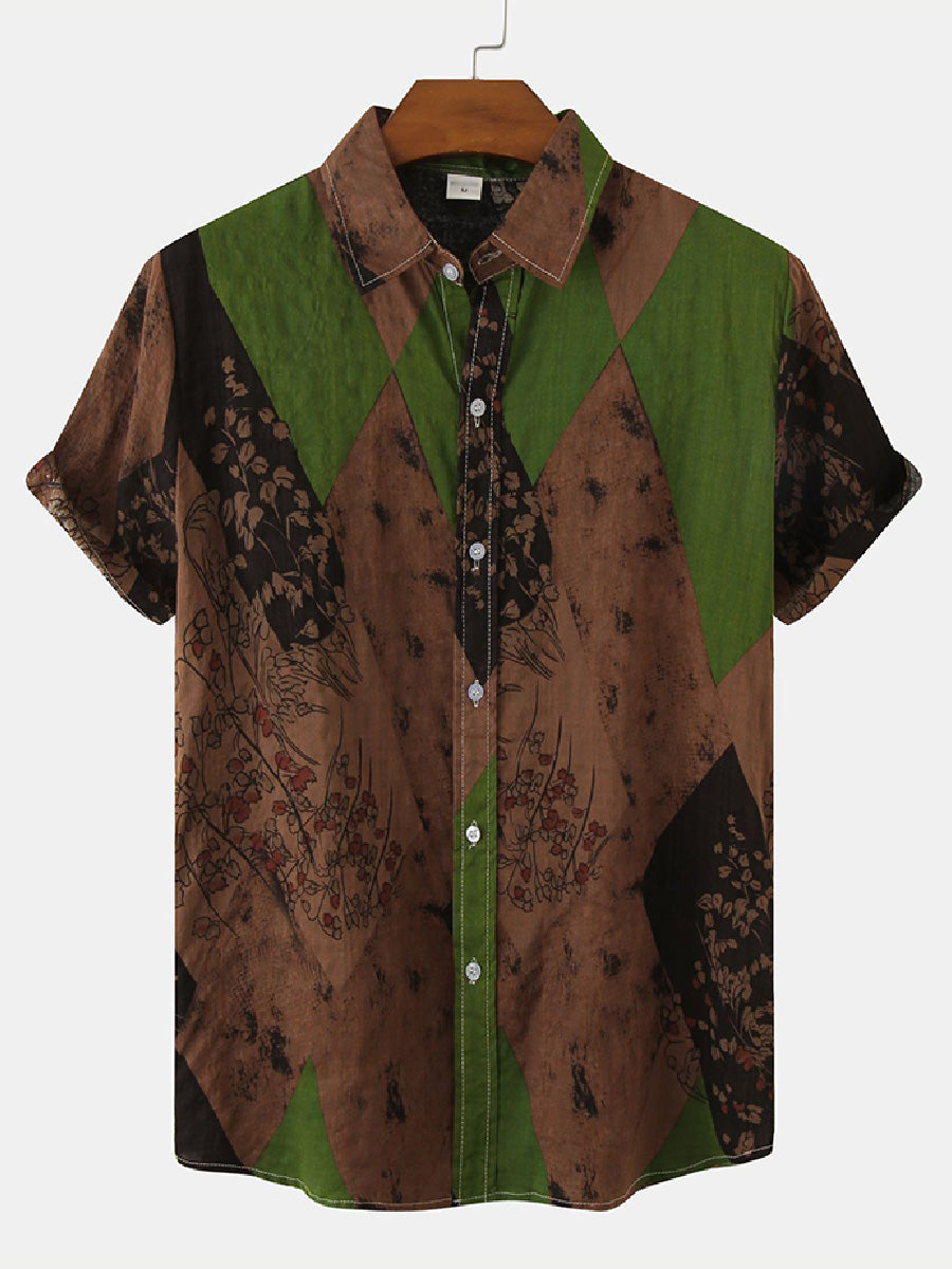 Men's Casual Floral short sleeve shirt