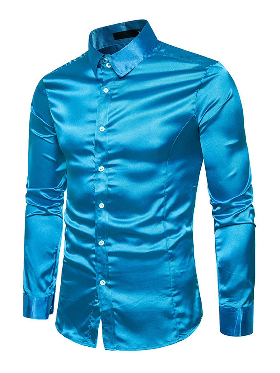 Men's Solid casual Long Sleeve Shirt