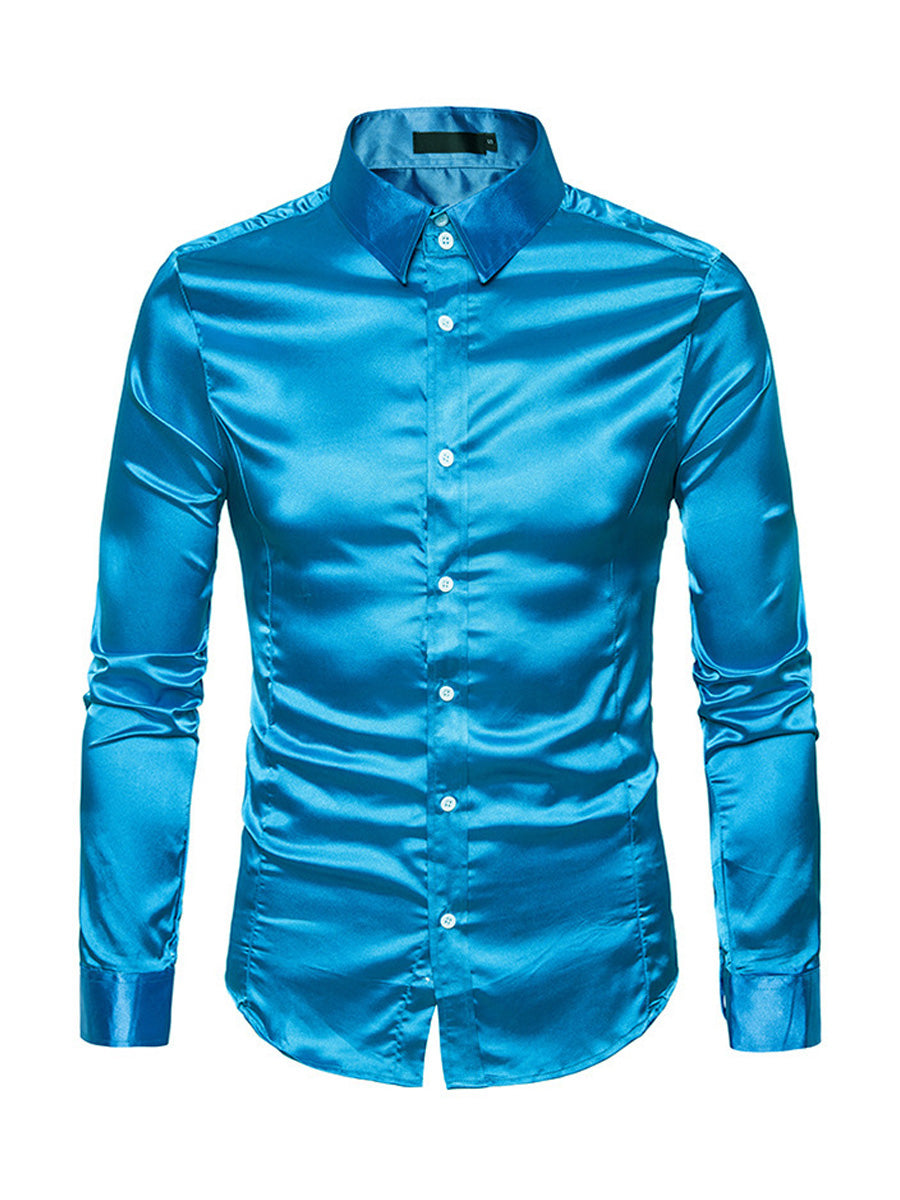 Men's Solid casual Long Sleeve Shirt