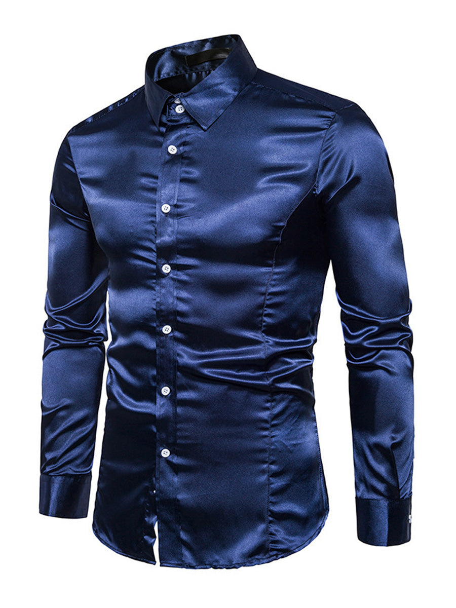 Men's Solid casual Long Sleeve Shirt