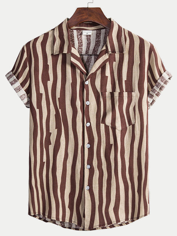 Men's Ripple pattern short sleeve shirt