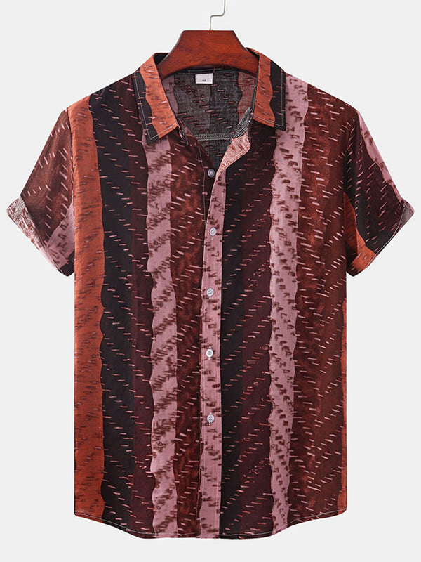 Men's Vertical print short sleeve shirt