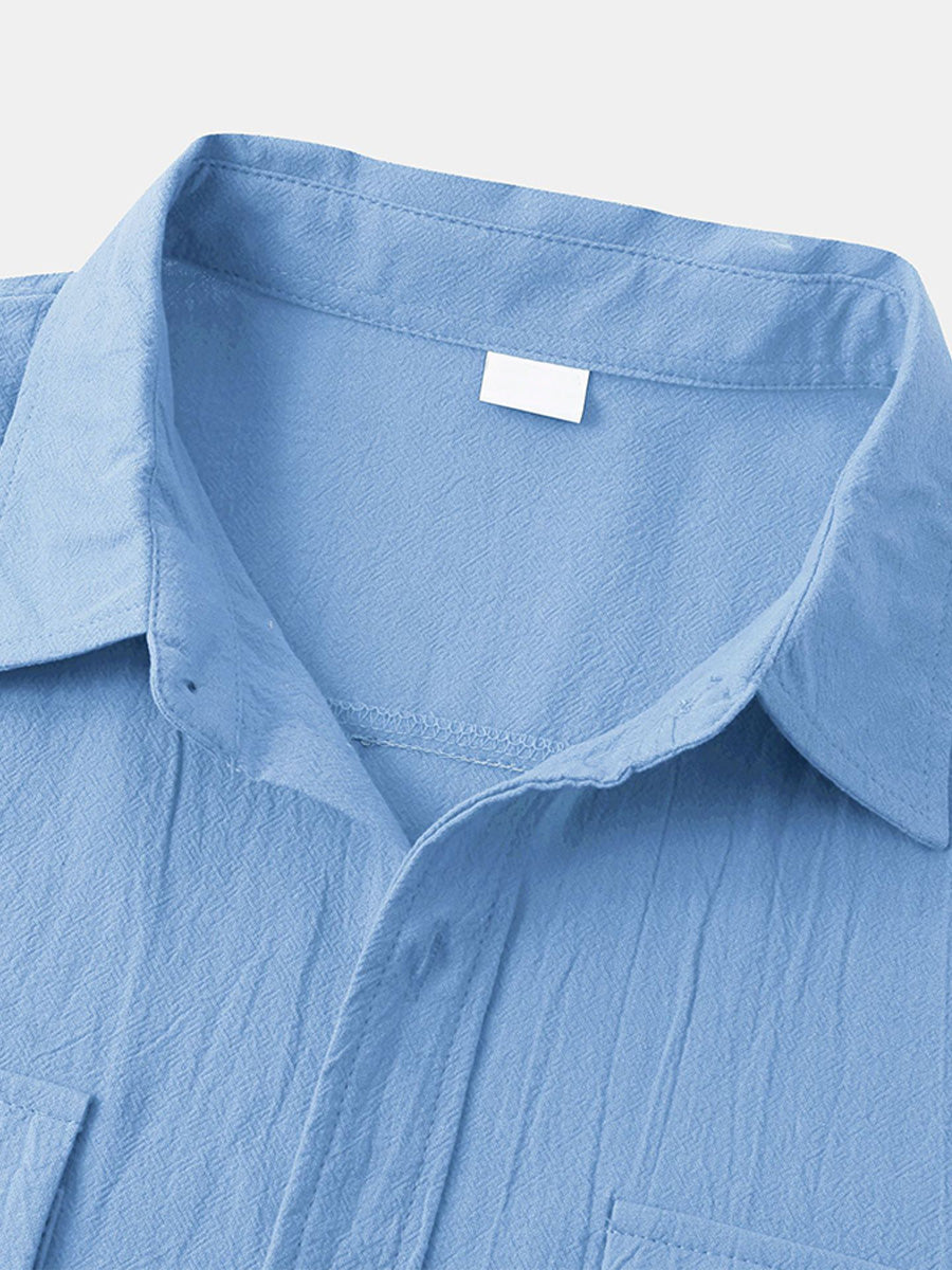 Chemise décontractée à manches courtes en coton pour hommes