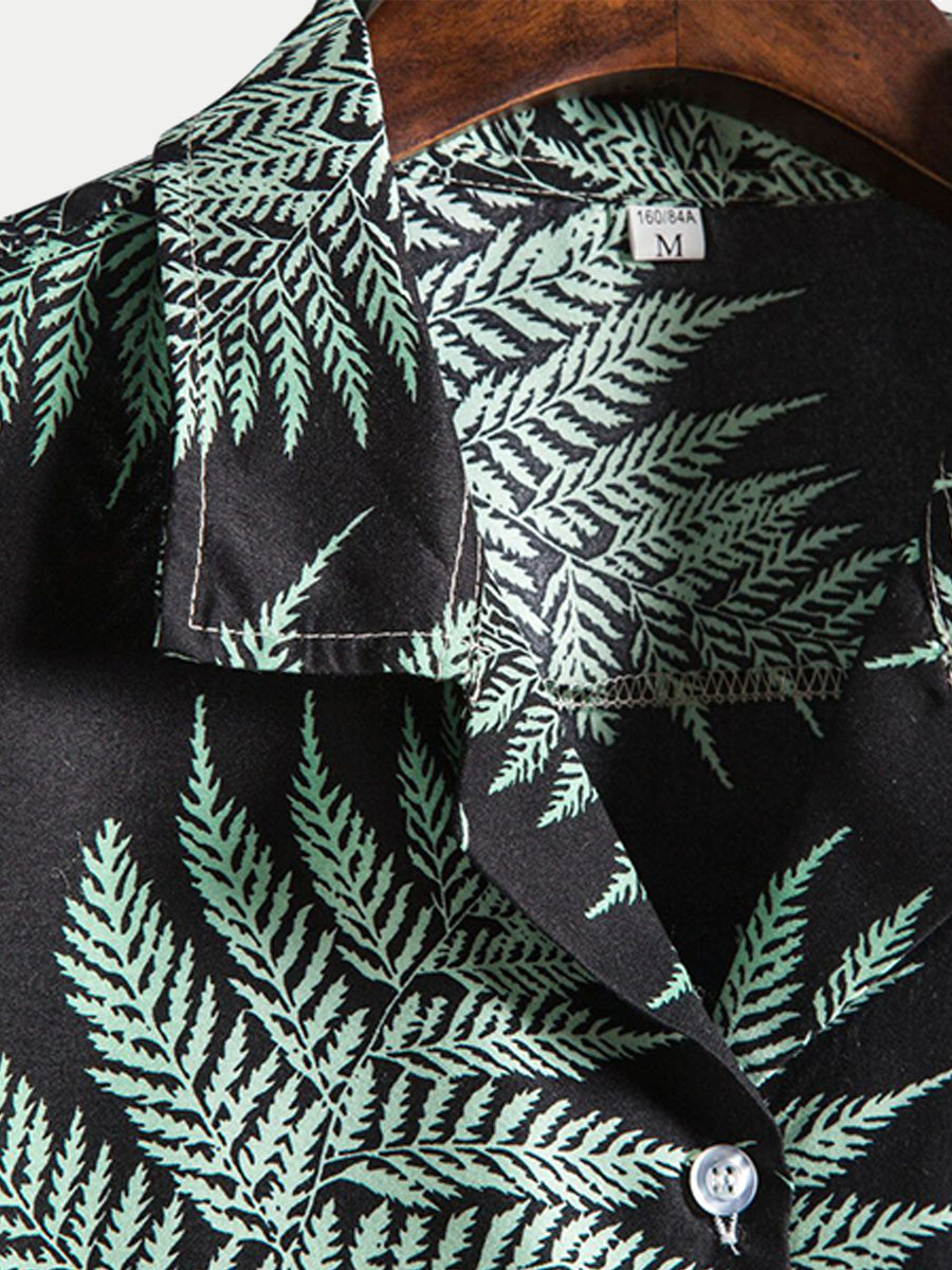 Camicia da uomo a maniche corte con stampa hawaiana