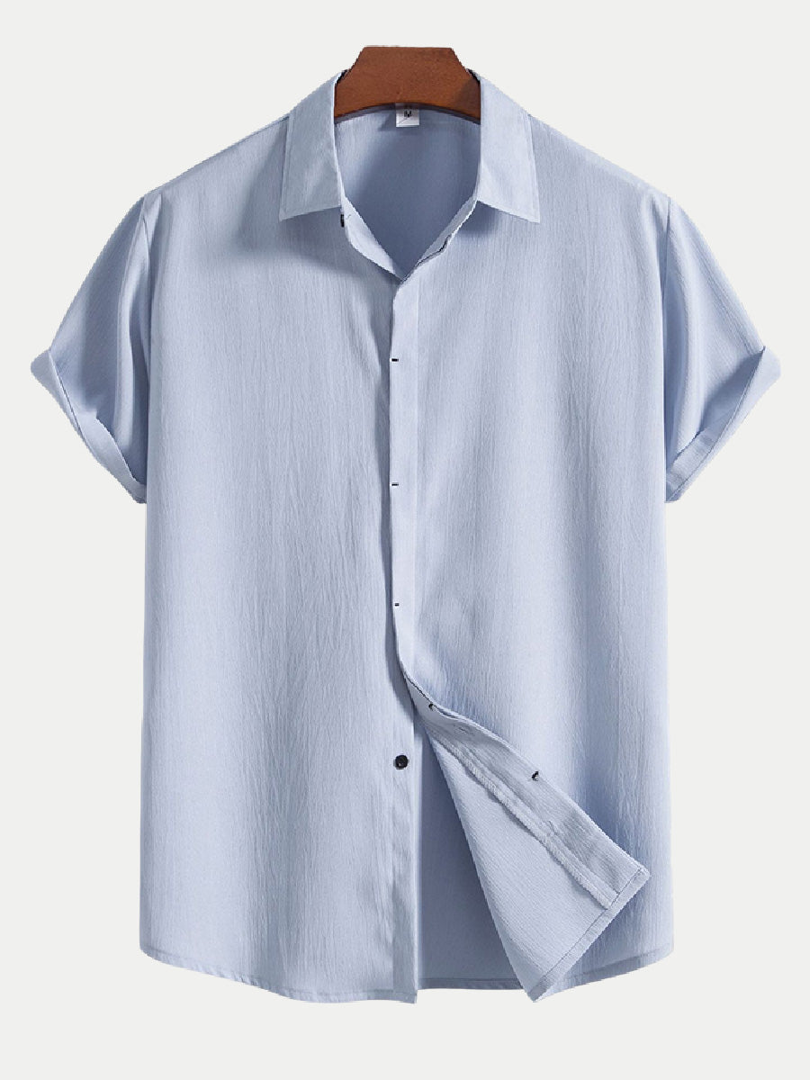 Men's  Solid casual short sleeve shirt