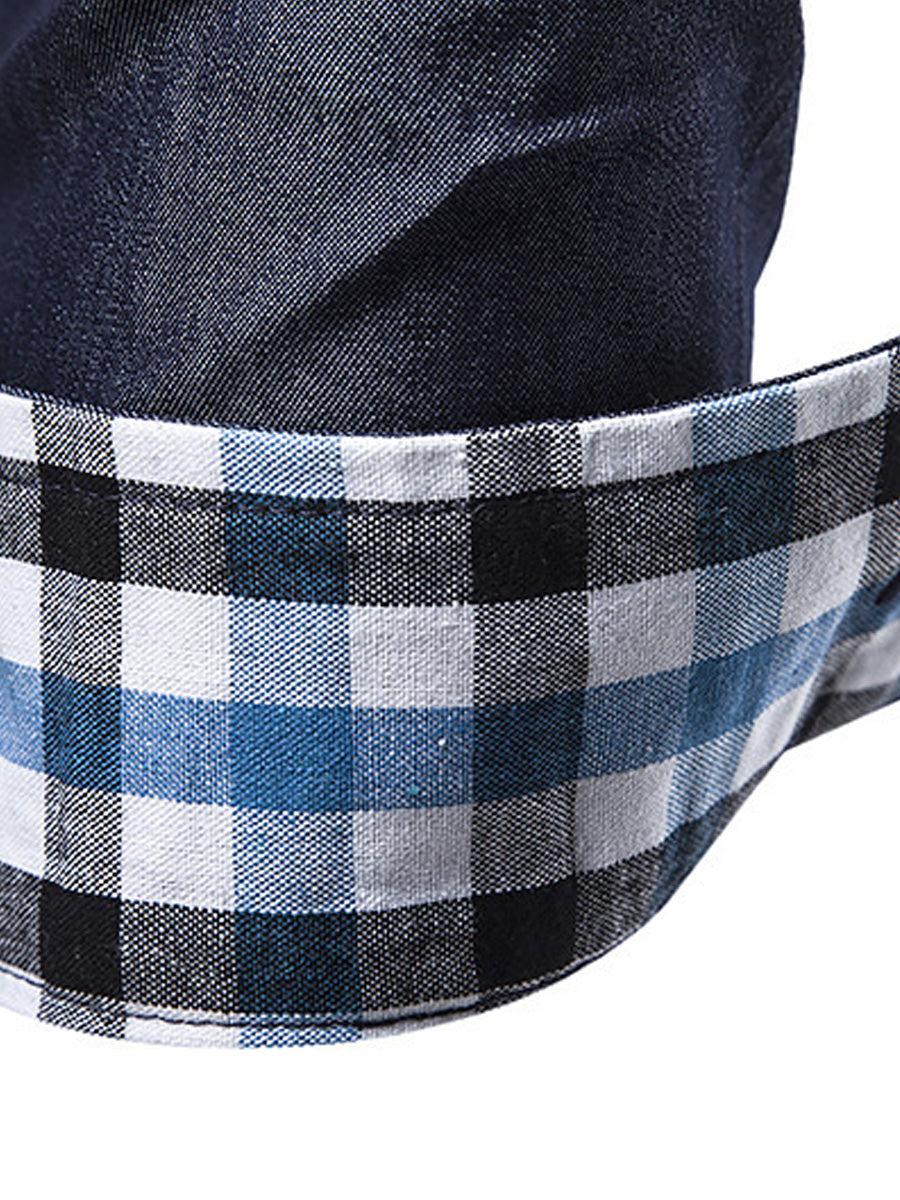 Men's plaid casual Long Sleeve Shirt