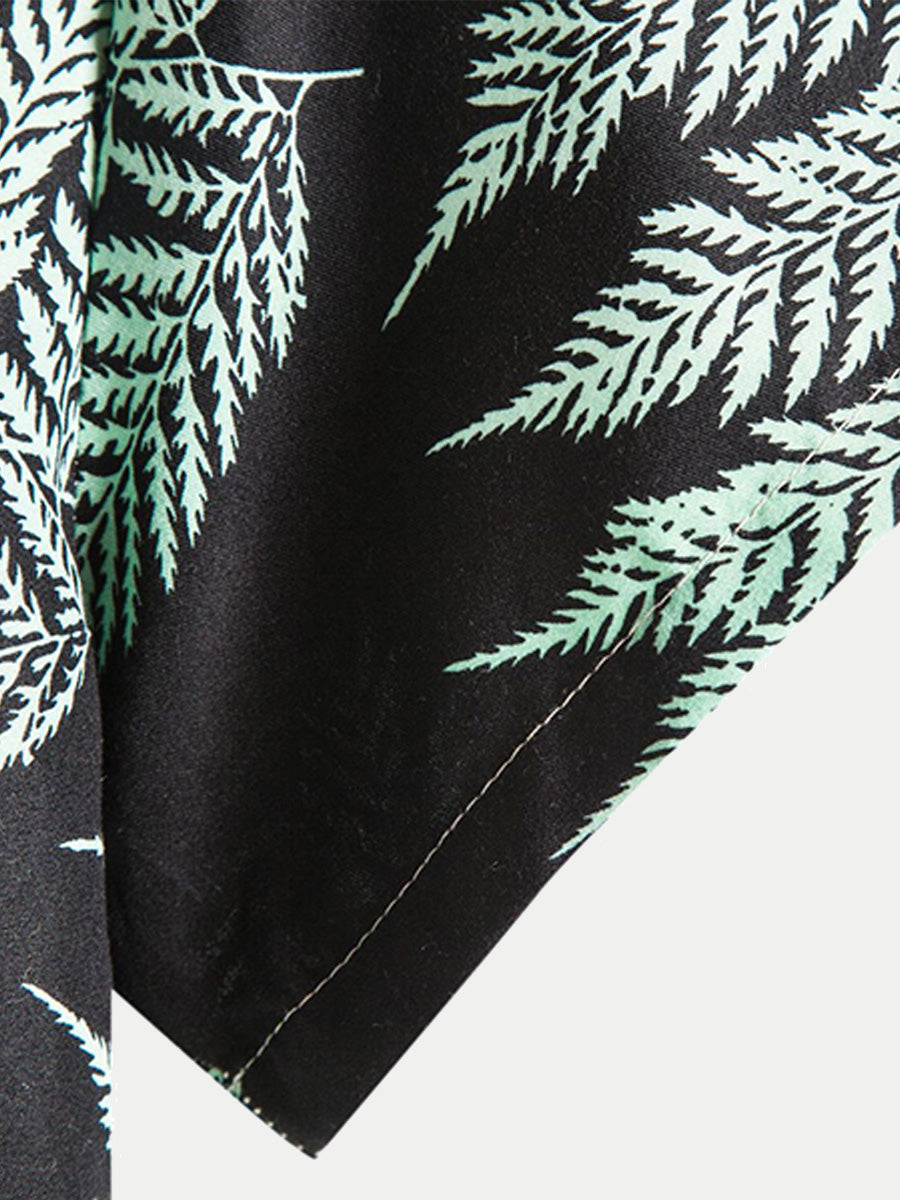 Camicia da uomo a maniche corte con stampa hawaiana