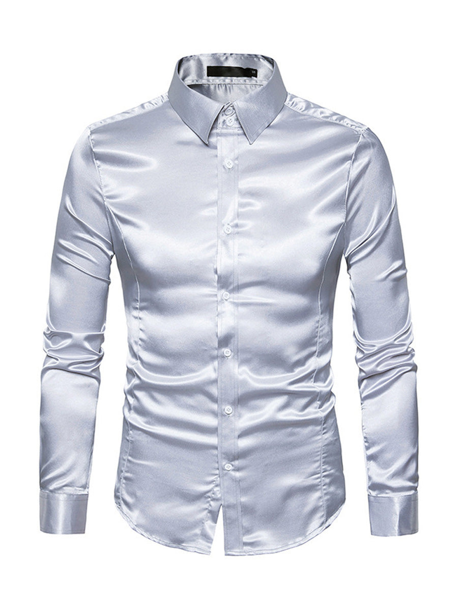 Men's Solid casual Long Sleeve Shirt