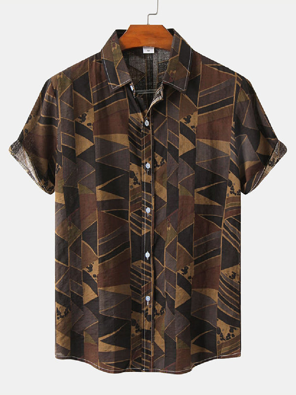 Men's Casual Print short sleeve shirt