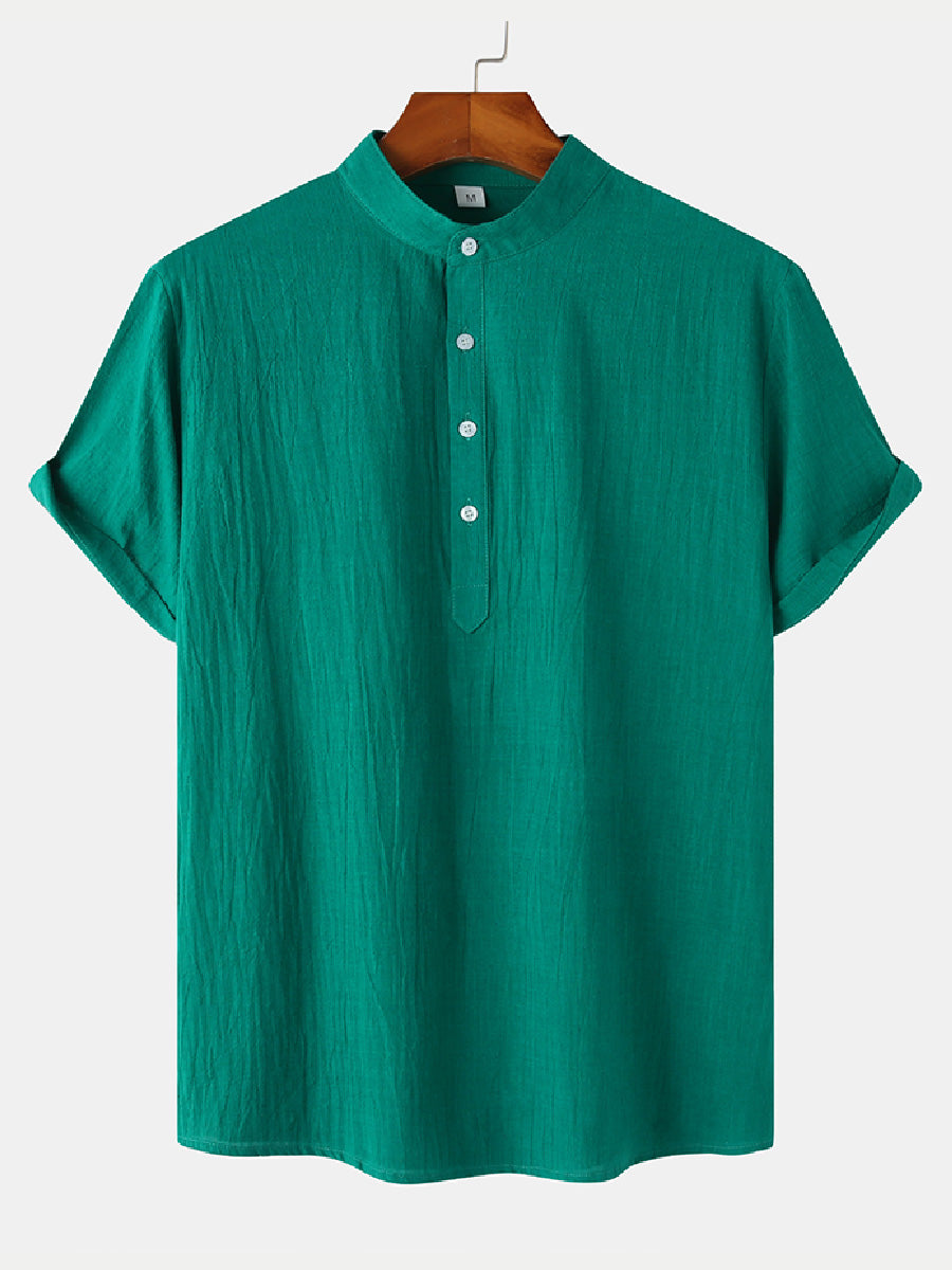 Chemise à manches courtes en coton Beach pour homme