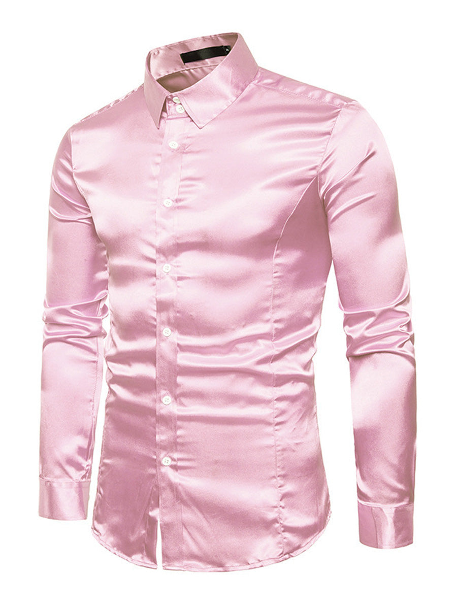 Men's Solid casual Long Sleeve Shirt