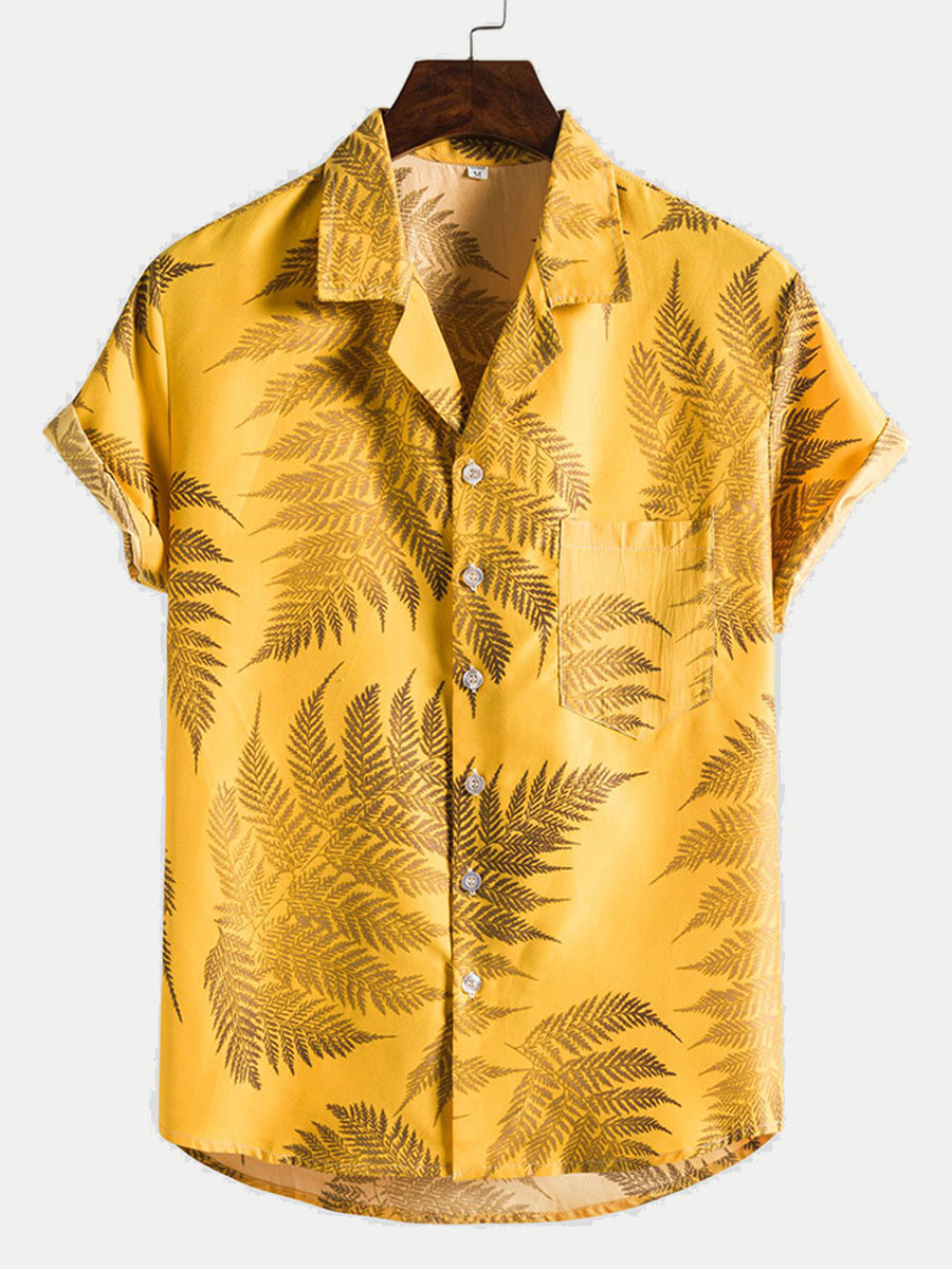 Men's hawaiian print short sleeve shirt