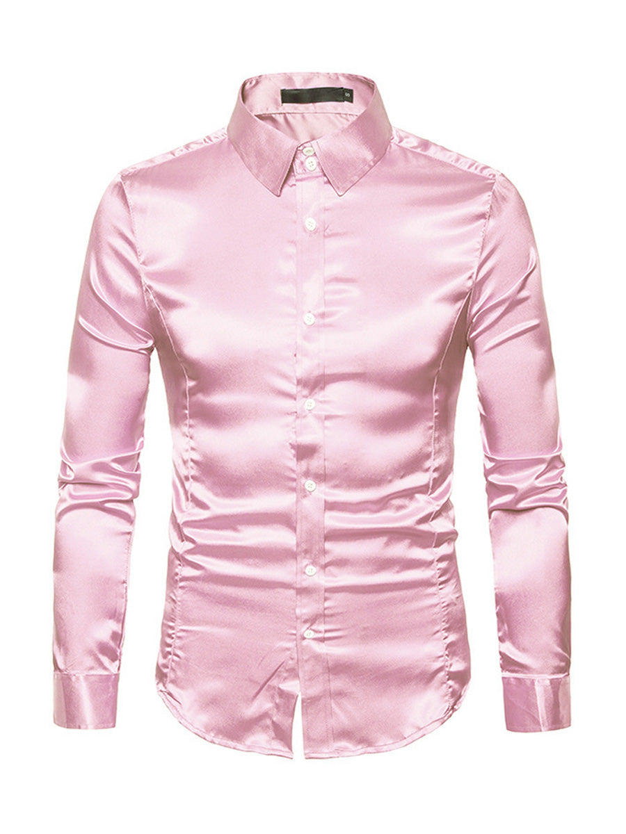 Men's Solid casual Long Sleeve Shirt