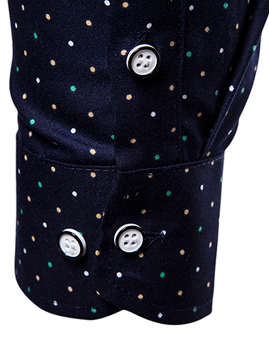 Men's Polka dot Long Sleeve Shirt