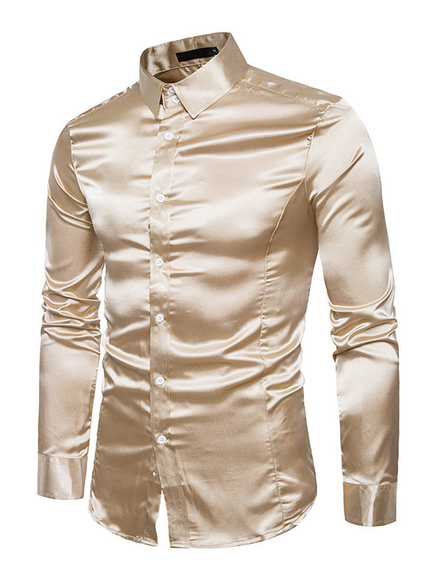 Men's Solid casual Long Sleeve Shirt