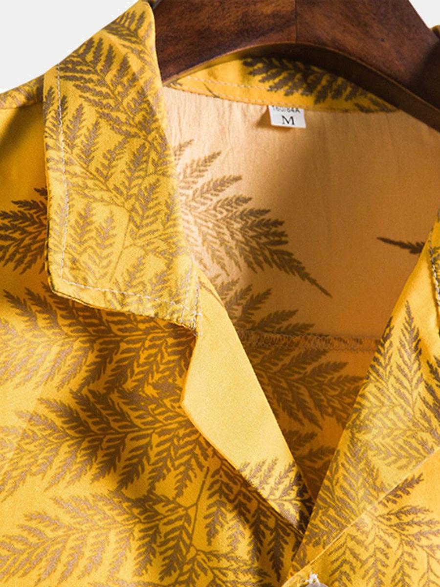 Camicia da uomo a maniche corte con stampa hawaiana