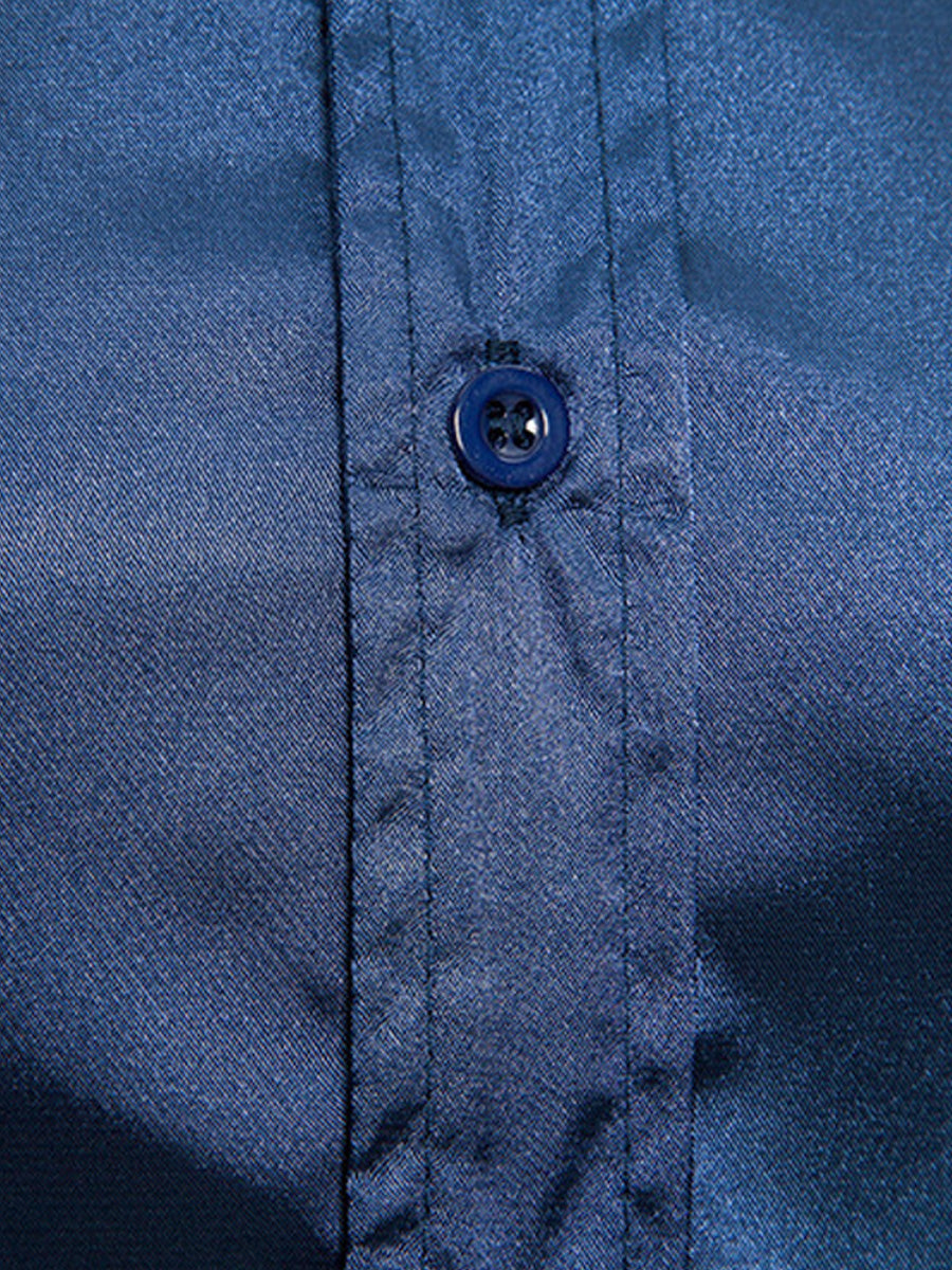 Camicia a maniche lunghe casual lucida da uomo