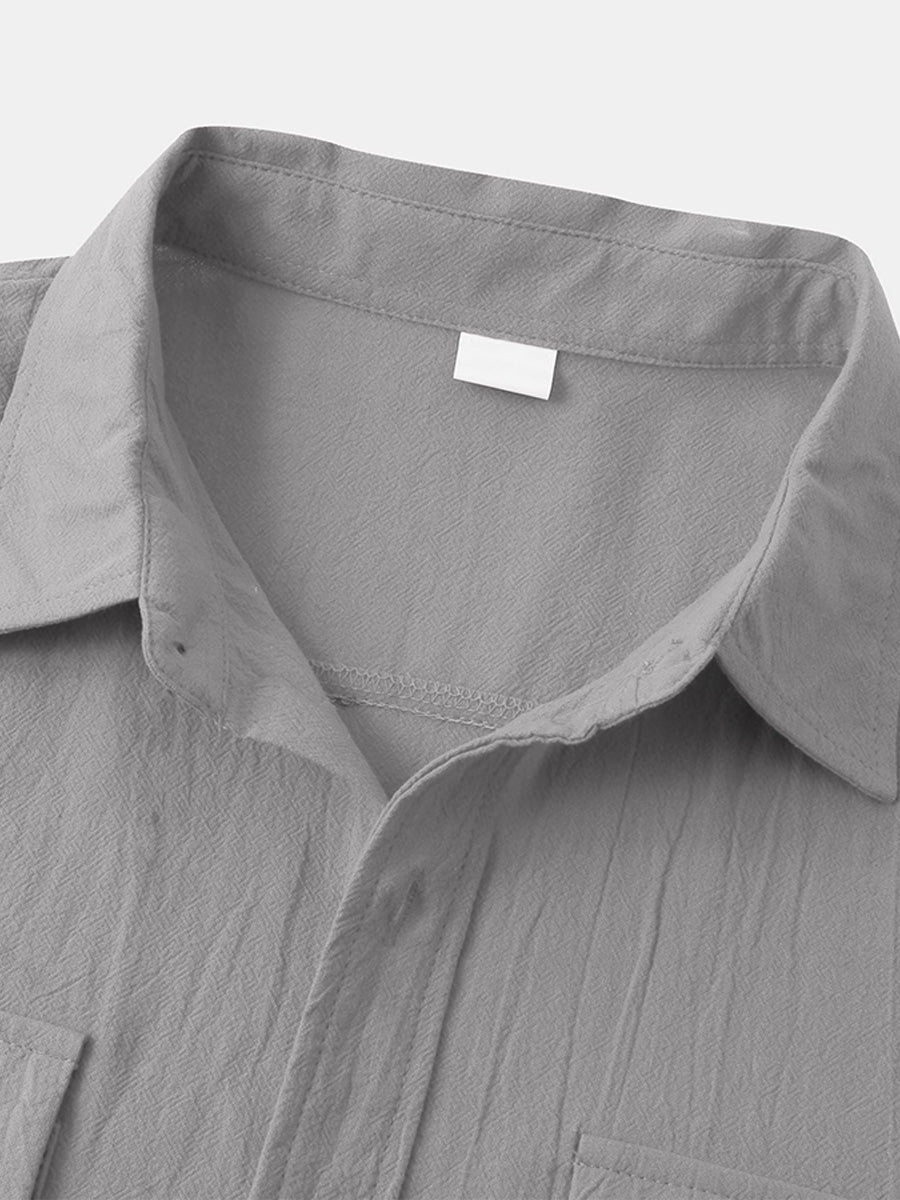 Chemise décontractée à manches courtes en coton pour hommes