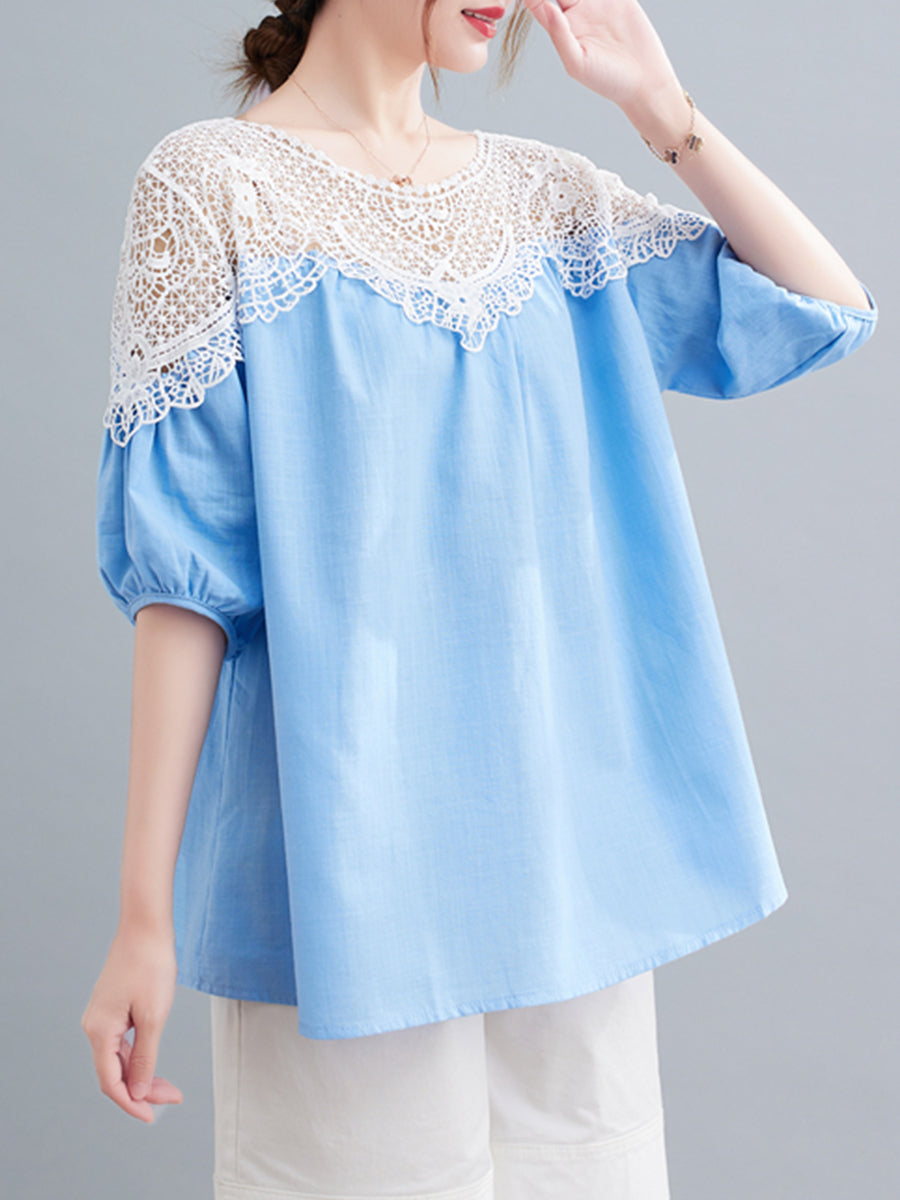 Lace patchwork shirt