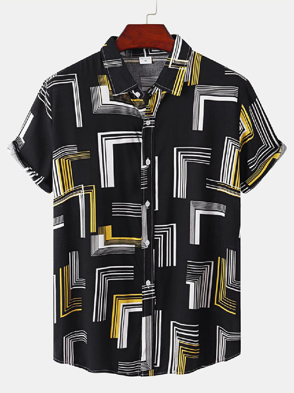 Men's Casual Print short sleeve shirt