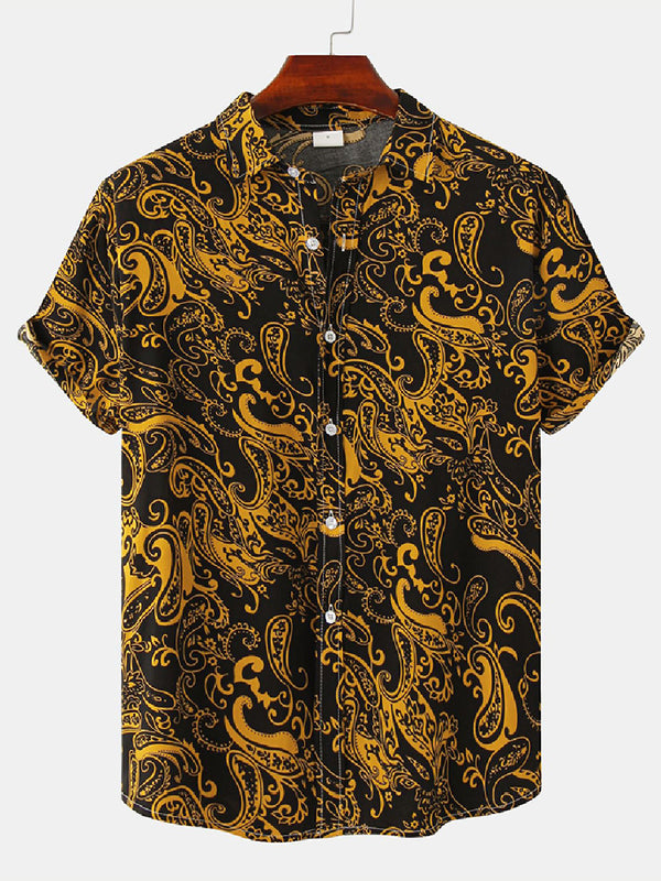 Men's Paisley Print short sleeve shirt