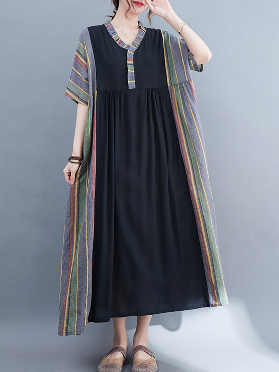 Striped contrasting color dress