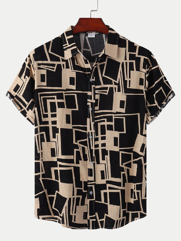 Men's Casual printed short sleeve shirt