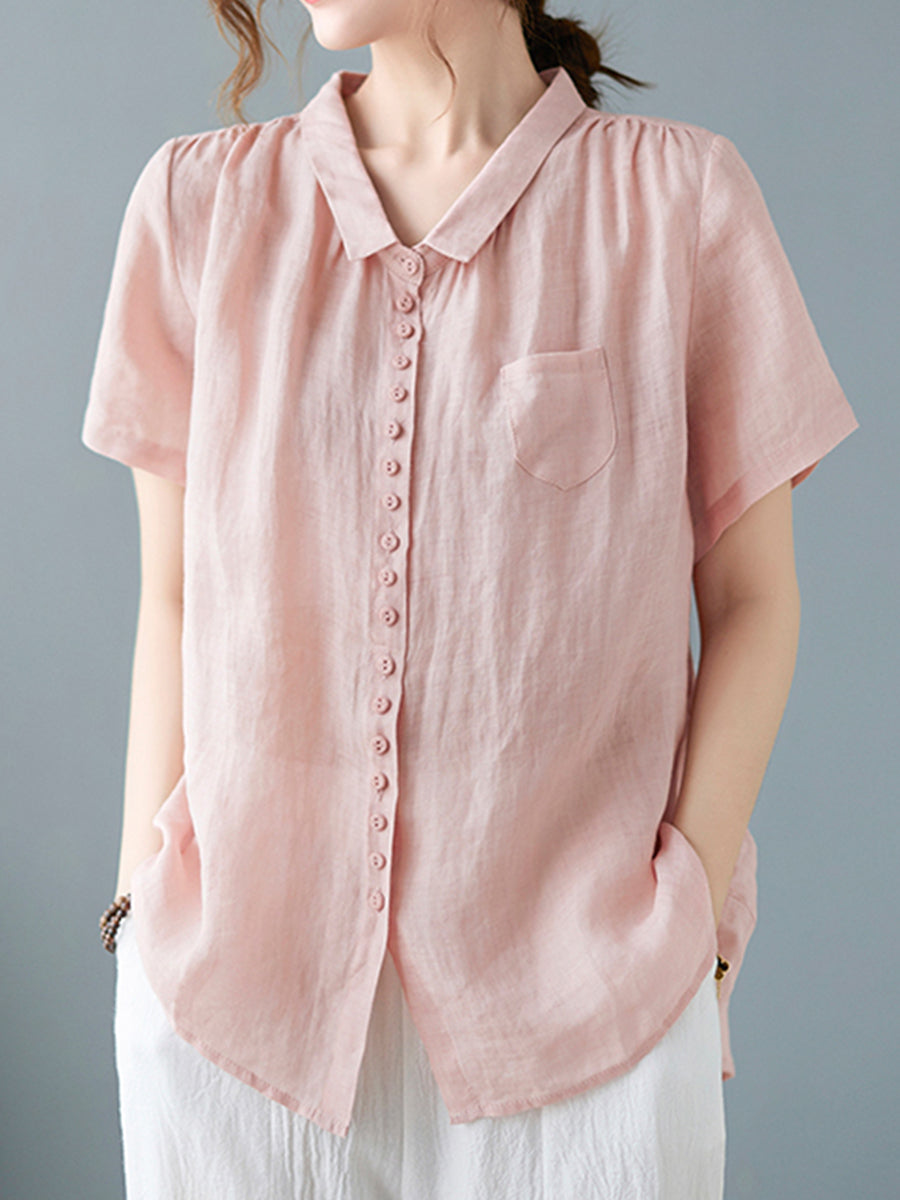 Small button single pocket shirt