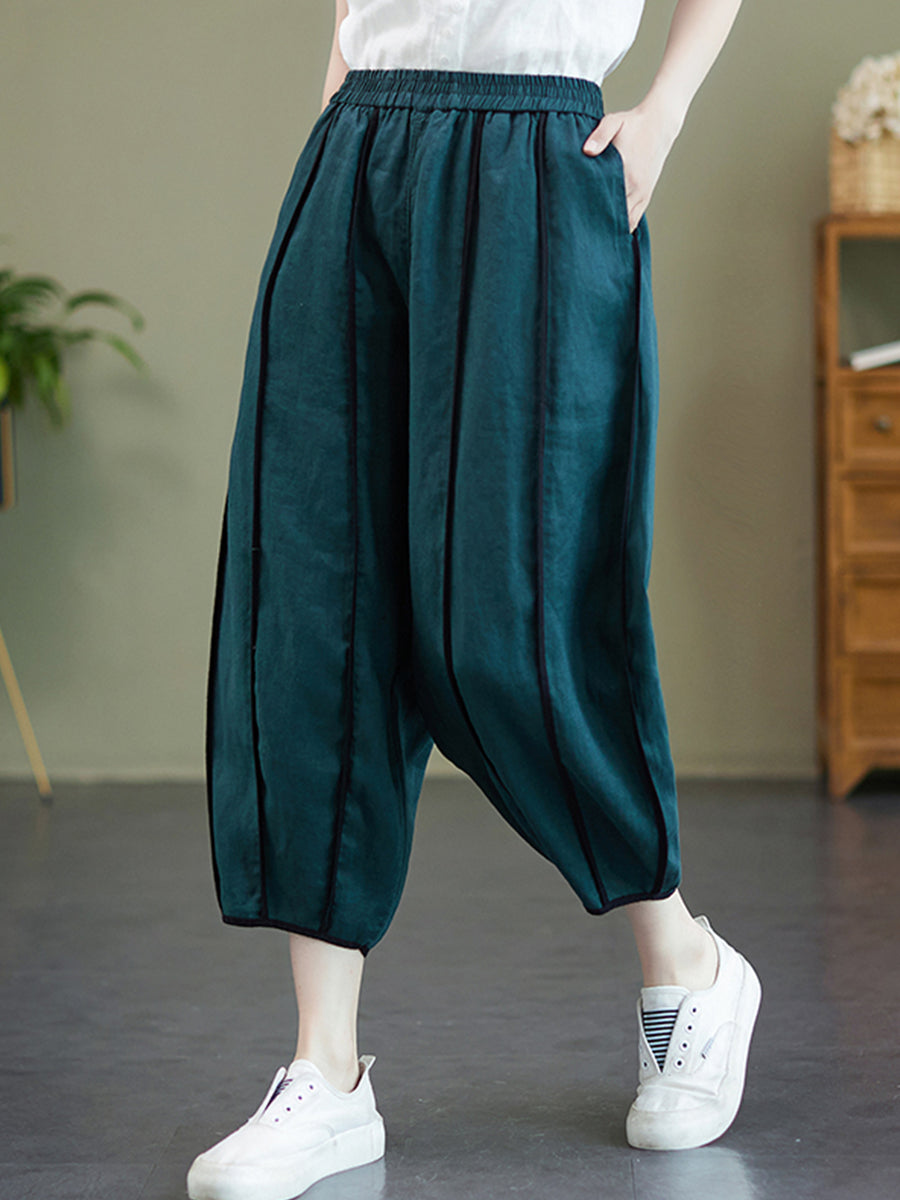 Colored casual radish cropped pants