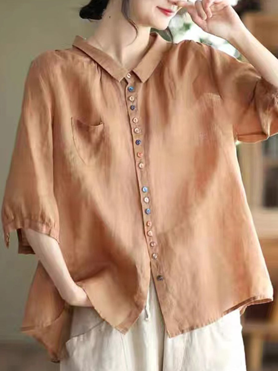 Small button large breathable shirt