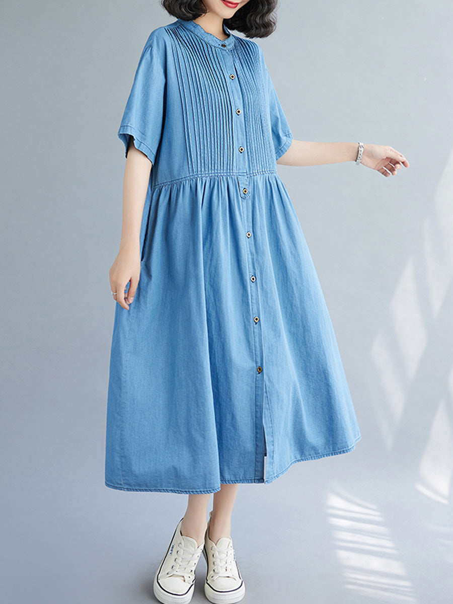 Denim single row dress