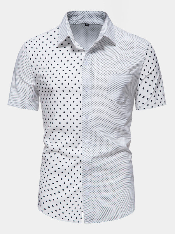 Men's polka dots print short sleeve shirt