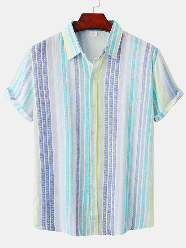 Men's Vertical print short sleeve shirt