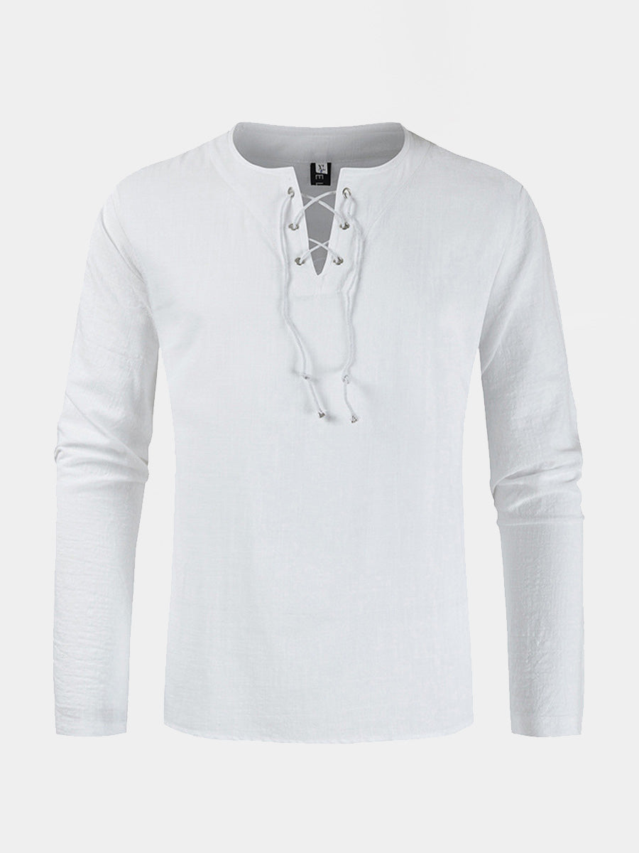 Men's Lace Loose Long Sleeve Shirt