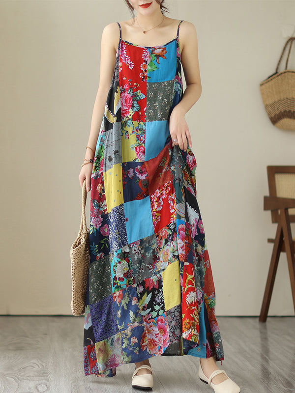 Ethnic style patchwork dress