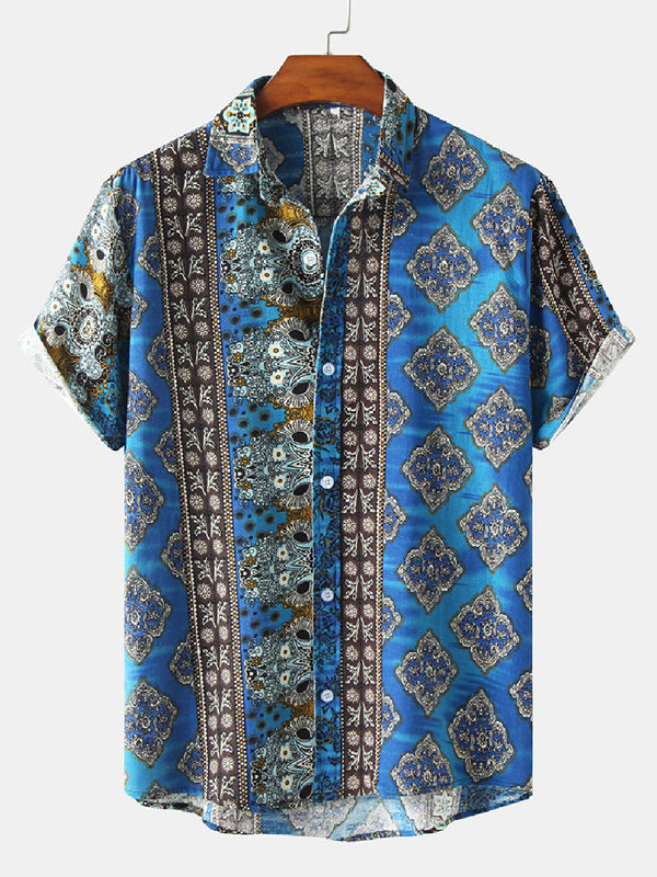 Men's Floral Print short sleeve shirt