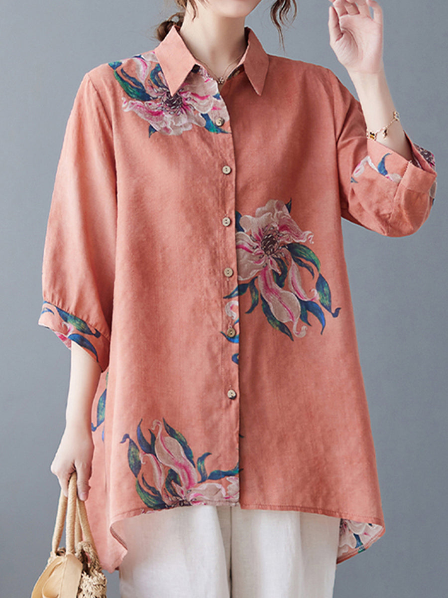 Summer loose floral shirt