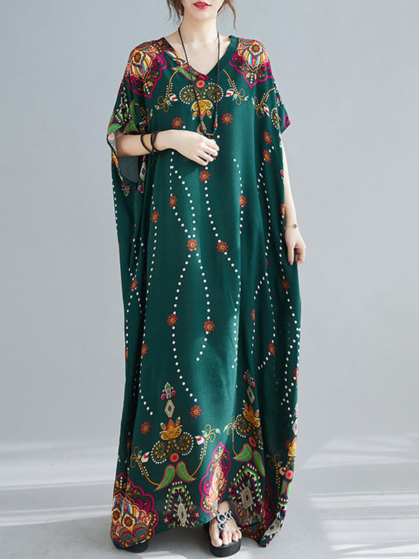 Art printed long dress