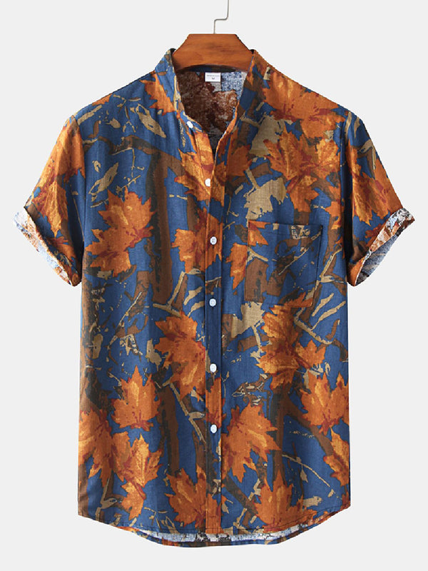 Men's Floral Print short sleeve shirt