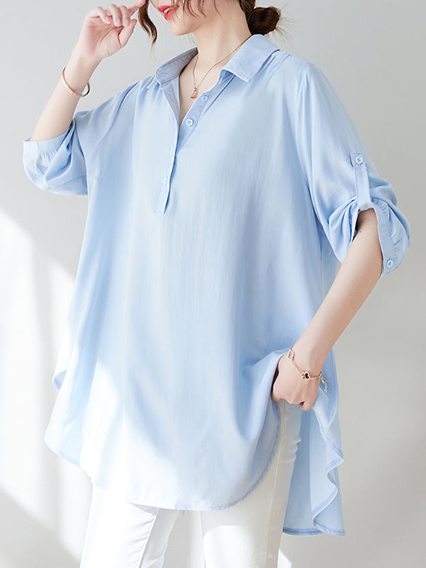 Solid casual long shirt