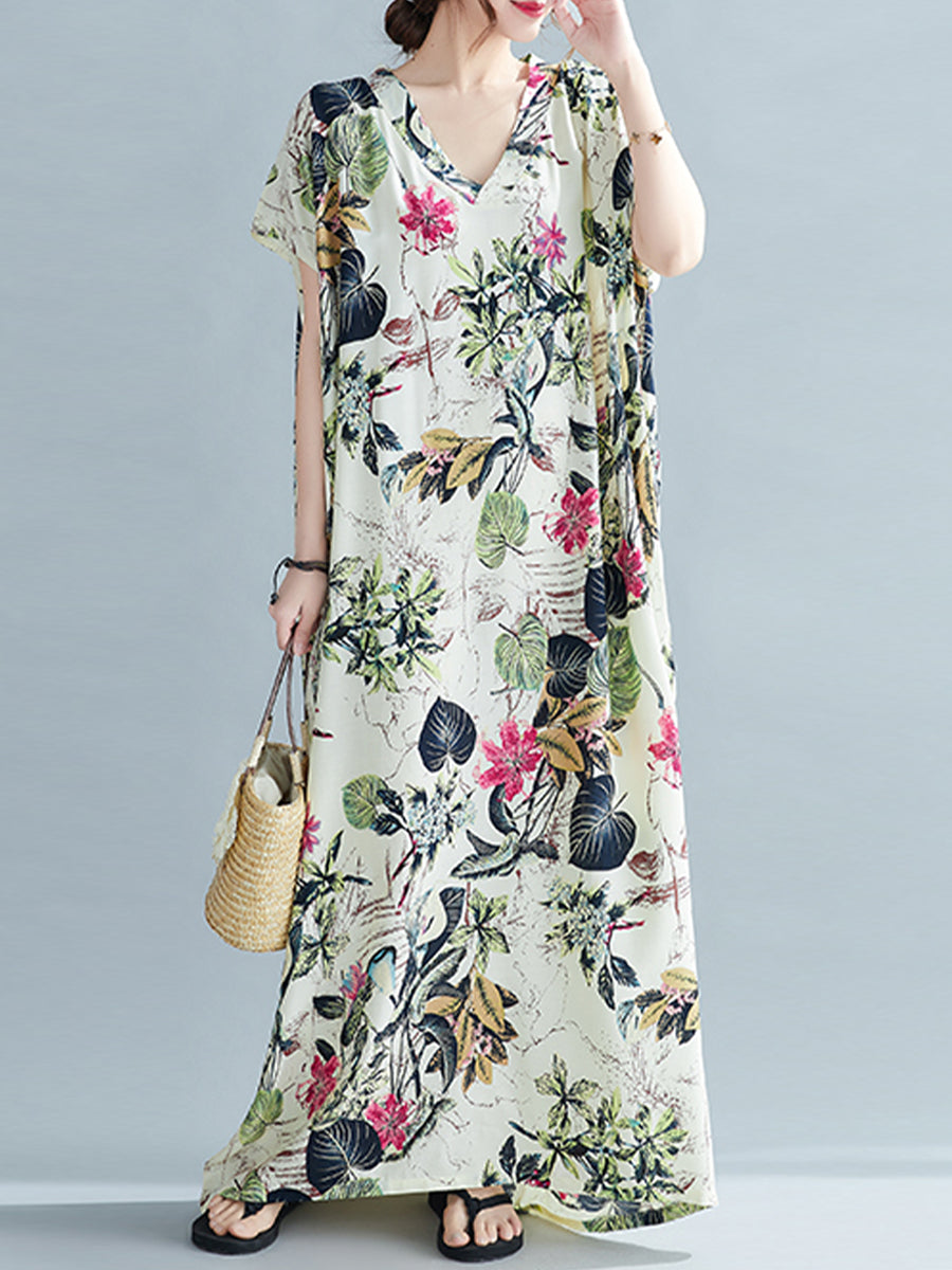 Plant floral printed dress