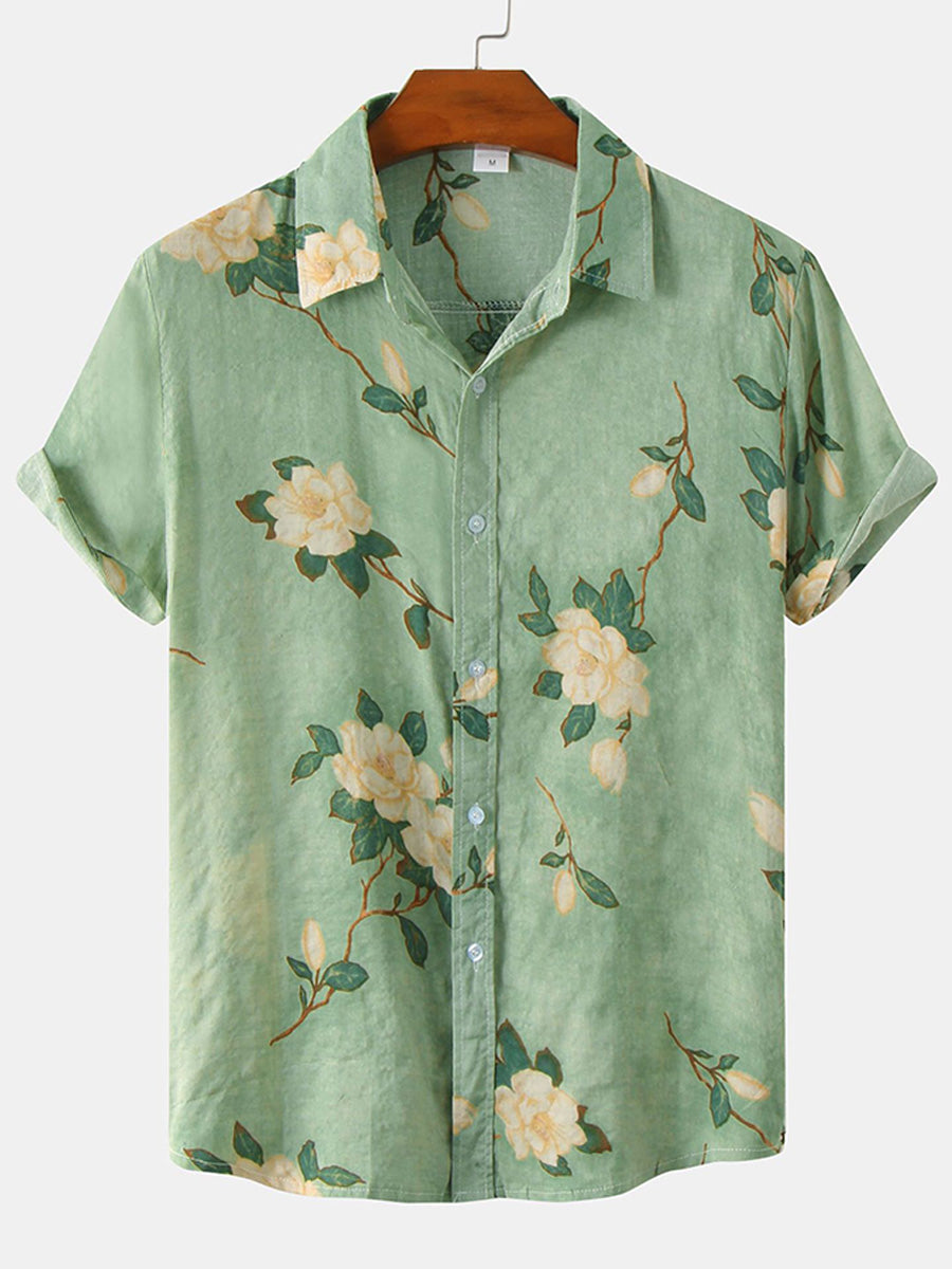 Men's Floral print short sleeve shirt