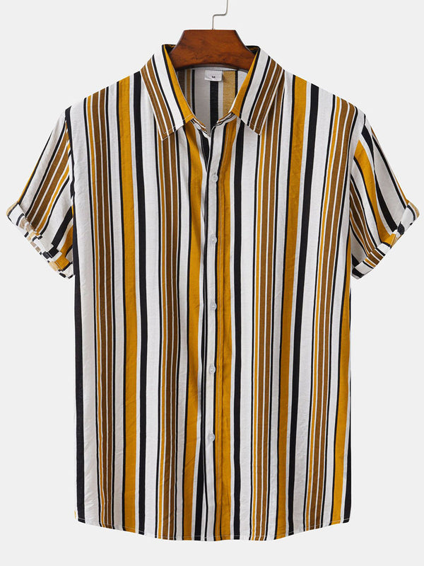 Men's Vertical print short sleeve shirt