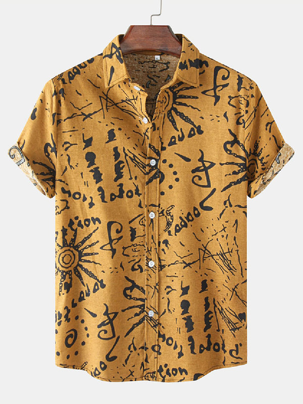 Men's Letter Print short sleeve shirt